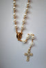 8mm Flaux Pearls Rosary Beads Catholic Necklace in ivory color for Baptism favors, communion favors, wedding favors