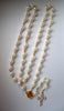 8mm Flaux Pearls Rosary Beads Catholic Necklace in ivory color for Baptism favors, communion favors, wedding favors
