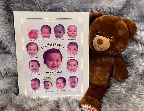 3D Baby First Year Personalized Frame