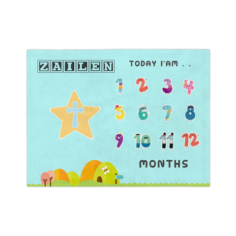 Number Friends Milestone Baby Blanket